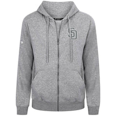 Heather Gray San Diego Padres Levelwear Podium Banner Arch Full-Zip Hoodie