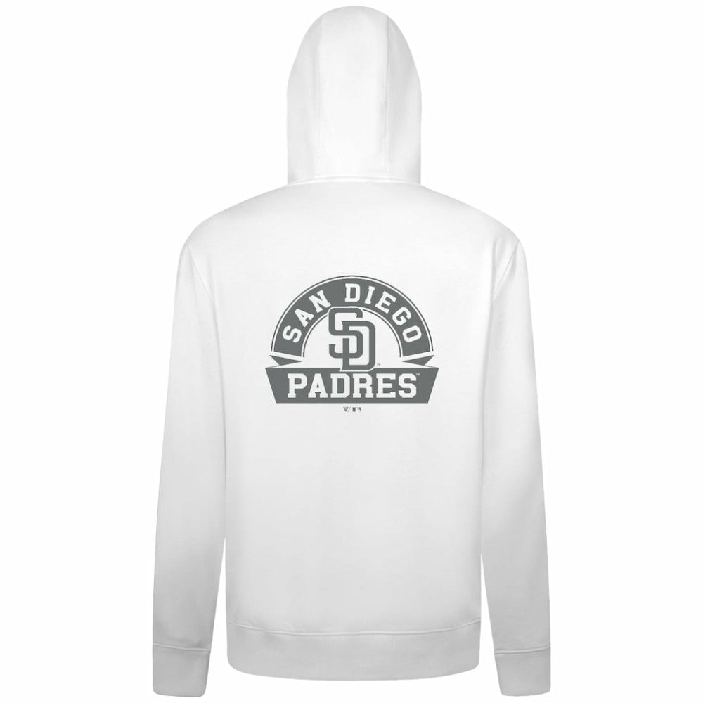 White San Diego Padres Levelwear Podium Banner Arch Full-Zip Hoodie
