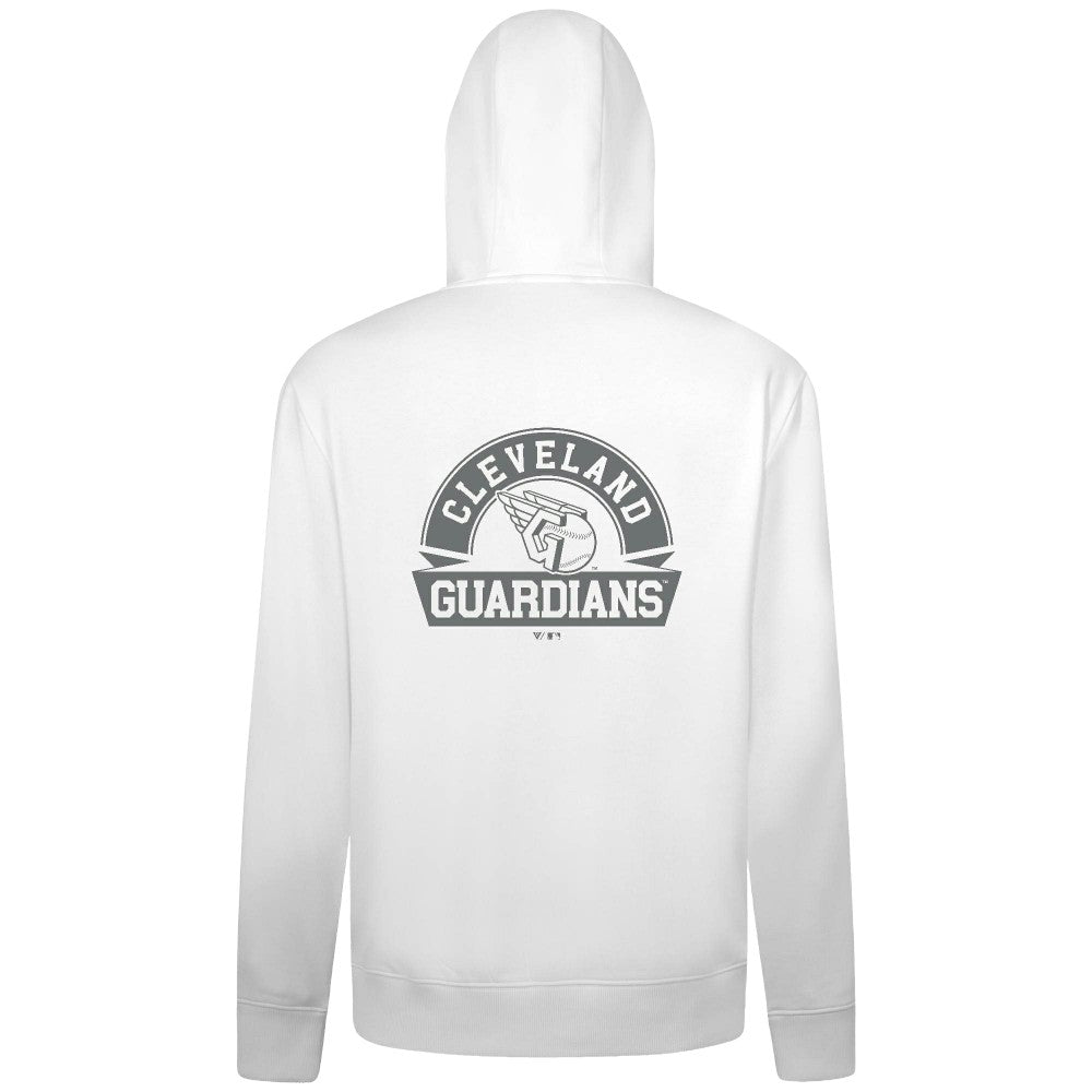 White Cleveland Guardians Levelwear Podium Banner Arch Full-Zip Hoodie