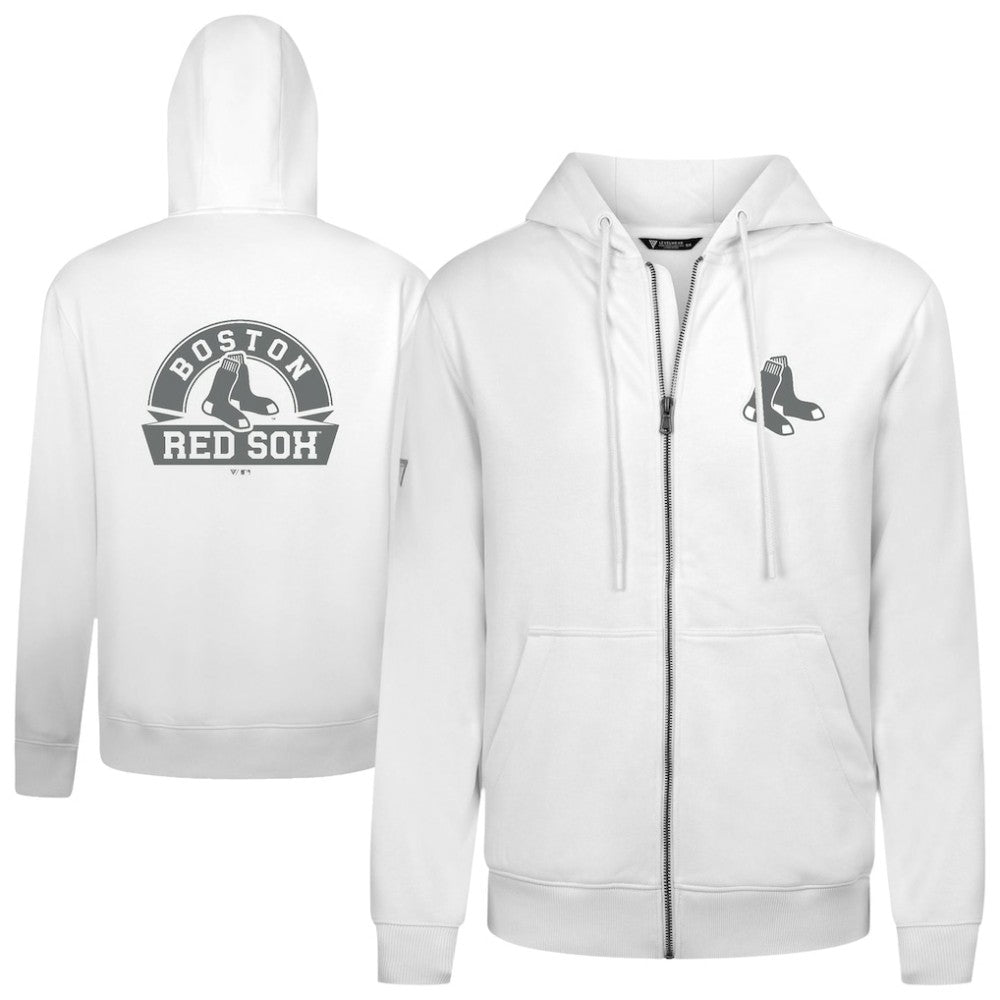 White Boston Red Sox Levelwear Podium Banner Arch Full-Zip Hoodie