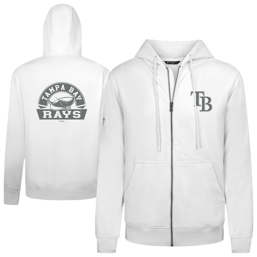 White Tampa Bay Rays Levelwear Podium Banner Arch Full-Zip Hoodie