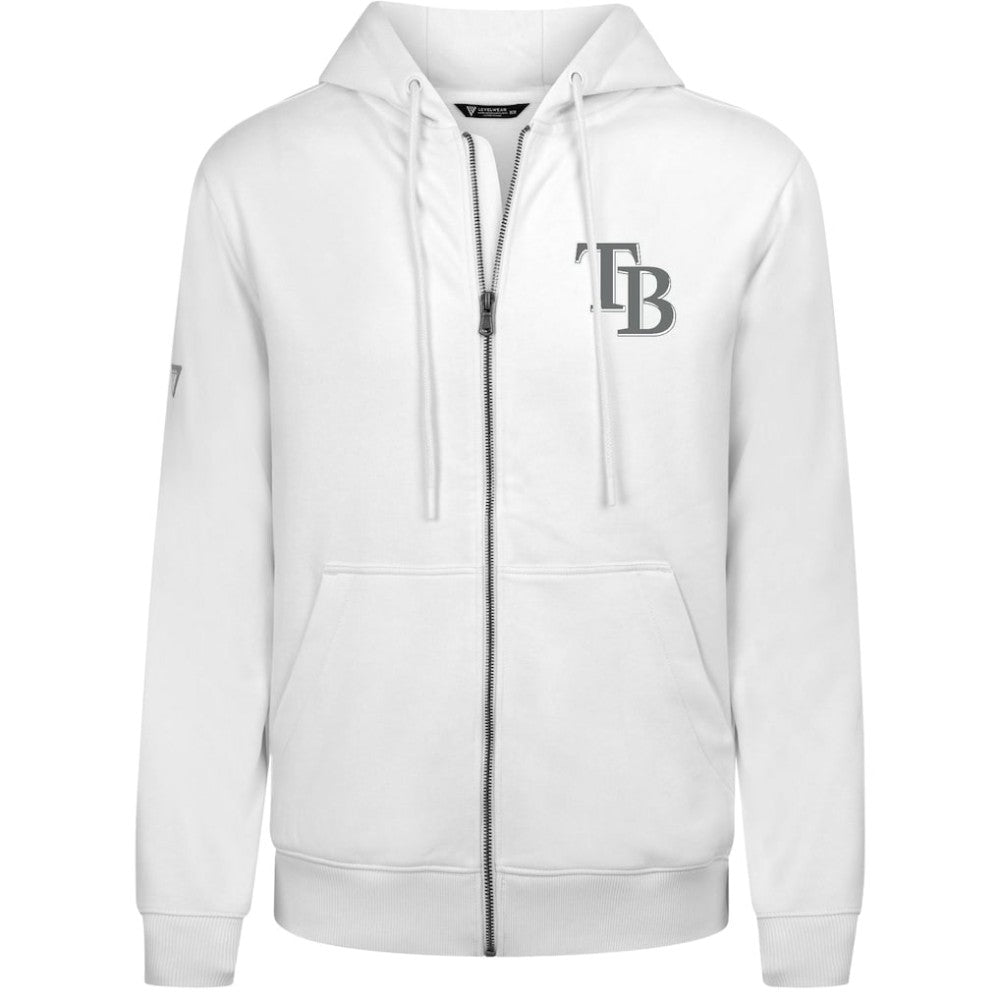 White Tampa Bay Rays Levelwear Podium Banner Arch Full-Zip Hoodie
