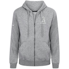 Heather Gray Los Angeles Angels Levelwear Podium Banner Arch Full-Zip Hoodie