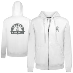 White Los Angeles Angels Levelwear Podium Banner Arch Full-Zip Hoodie