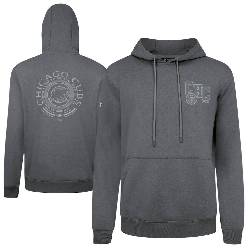 Gray Chicago Cubs Levelwear Podium Valiant Hoodie