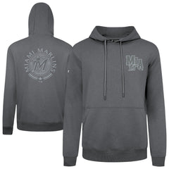 Gray Miami Marlins Levelwear Podium Grain Hoodie