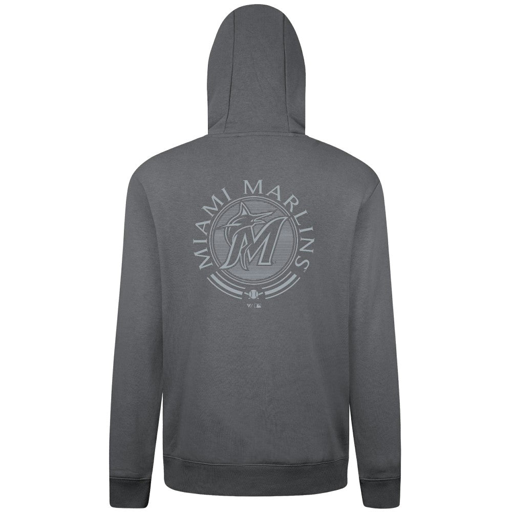 Gray Miami Marlins Levelwear Podium Grain Hoodie