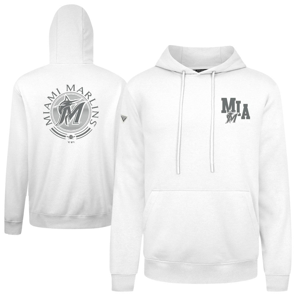 White Miami Marlins Levelwear Podium Grain Hoodie