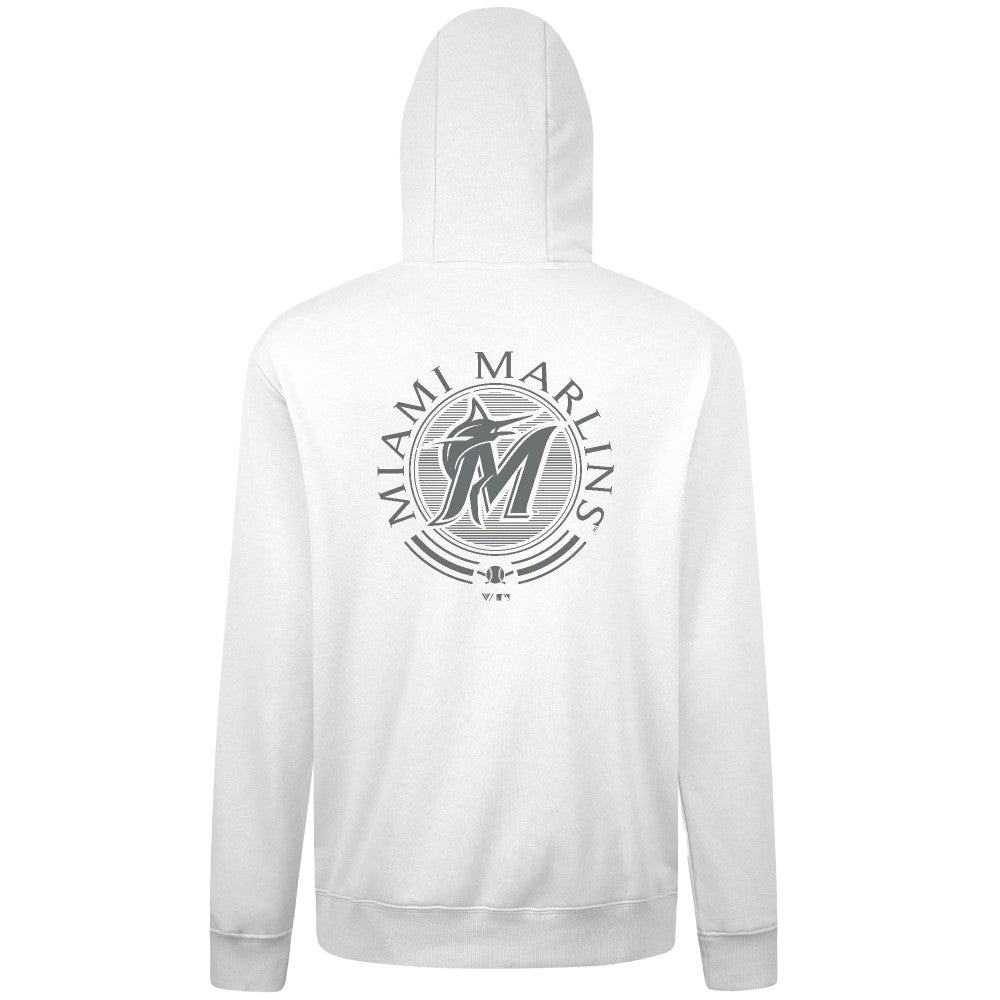 White Miami Marlins Levelwear Podium Grain Hoodie