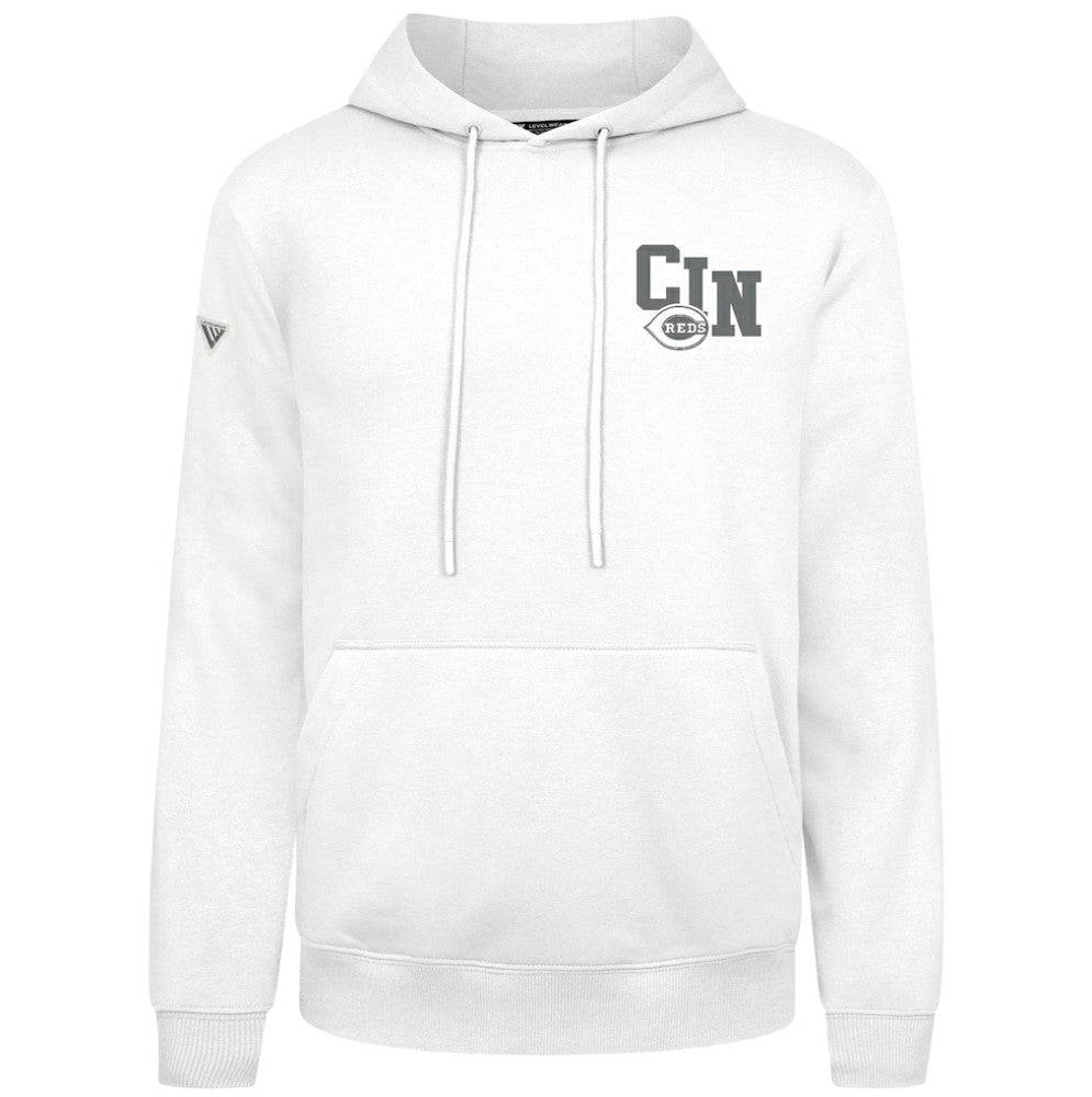 White Cincinnati Reds Levelwear Podium Grain Hoodie