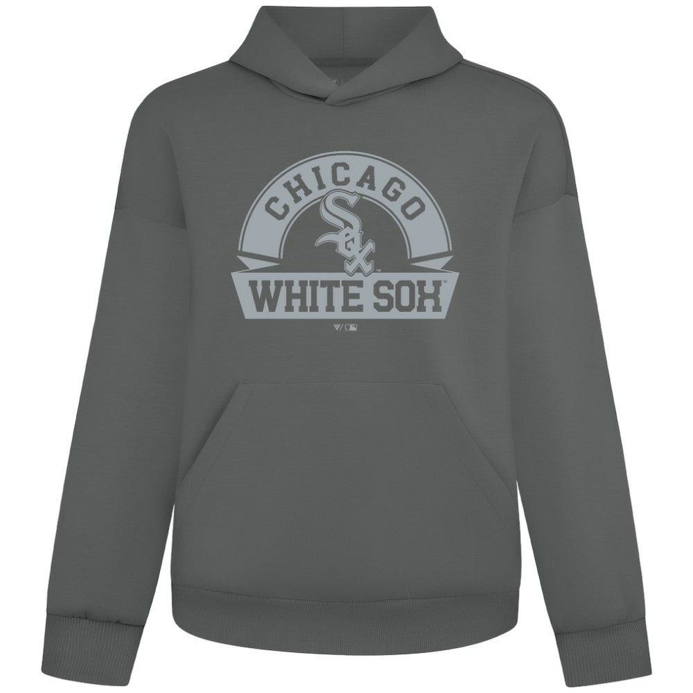 Gray Chicago White Sox Levelwear Luxe Signature Banner Arch Tri-Blend Hoodie