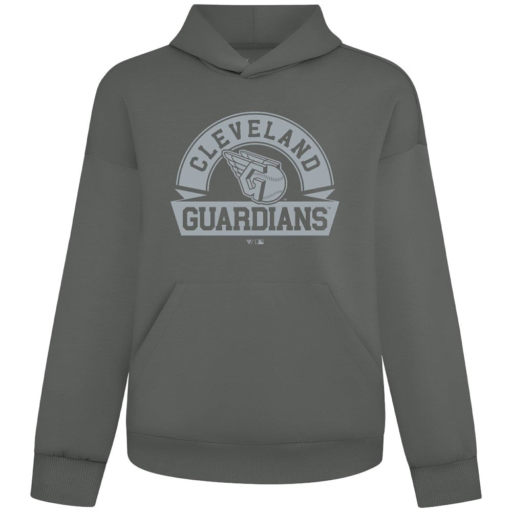 Gray Cleveland Guardians Levelwear Luxe Signature Banner Arch Tri-Blend Hoodie