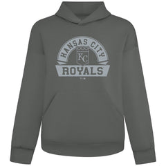 Gray Kansas City Royals Levelwear Luxe Signature Banner Arch Tri-Blend Hoodie