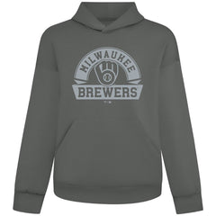 Gray Milwaukee Brewers Levelwear Luxe Signature Banner Arch Tri-Blend Hoodie