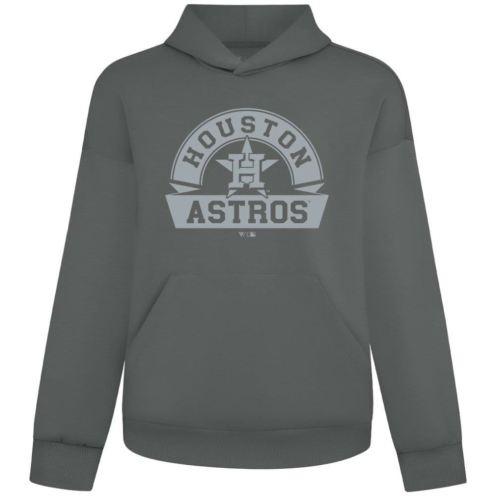 Gray Houston Astros Levelwear Luxe Signature Banner Arch Tri-Blend Hoodie