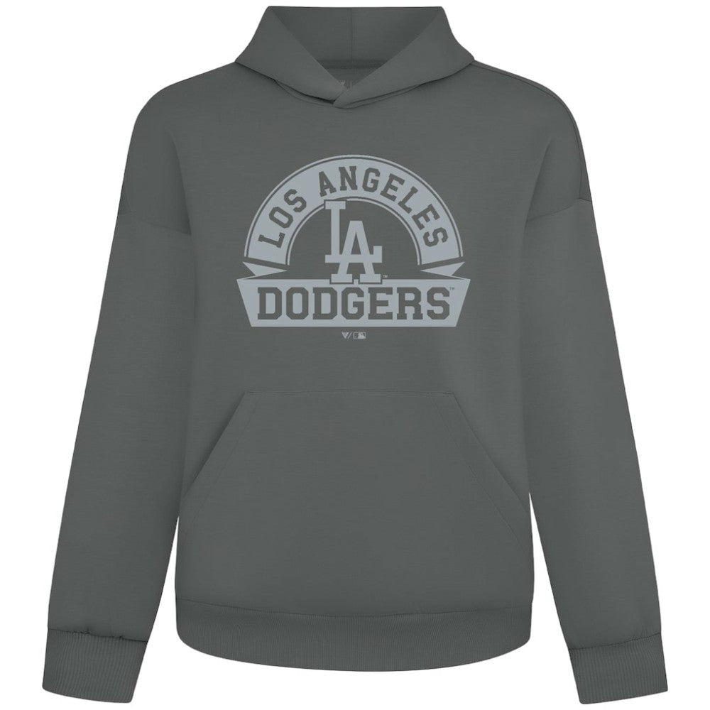 Gray Los Angeles Dodgers Levelwear Luxe Signature Banner Arch Tri-Blend Hoodie