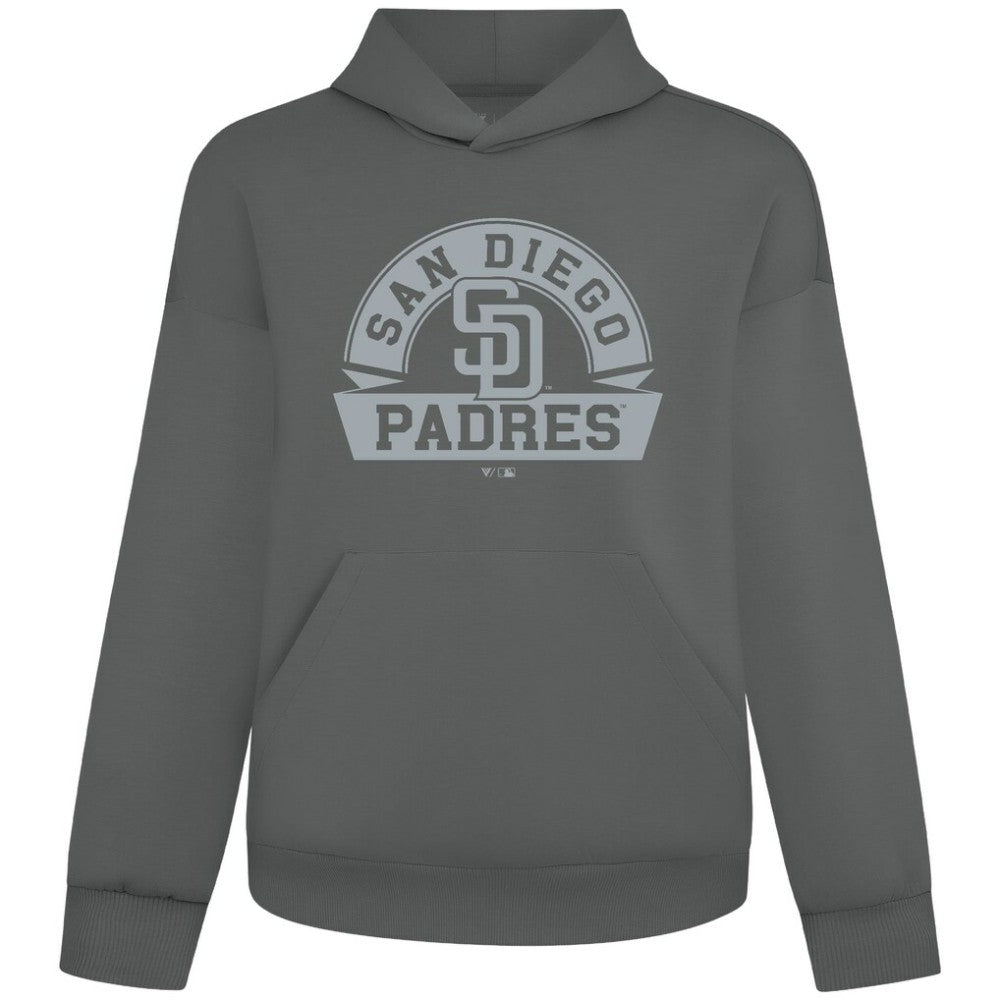 Gray San Diego Padres Levelwear Luxe Signature Banner Arch Tri-Blend Hoodie