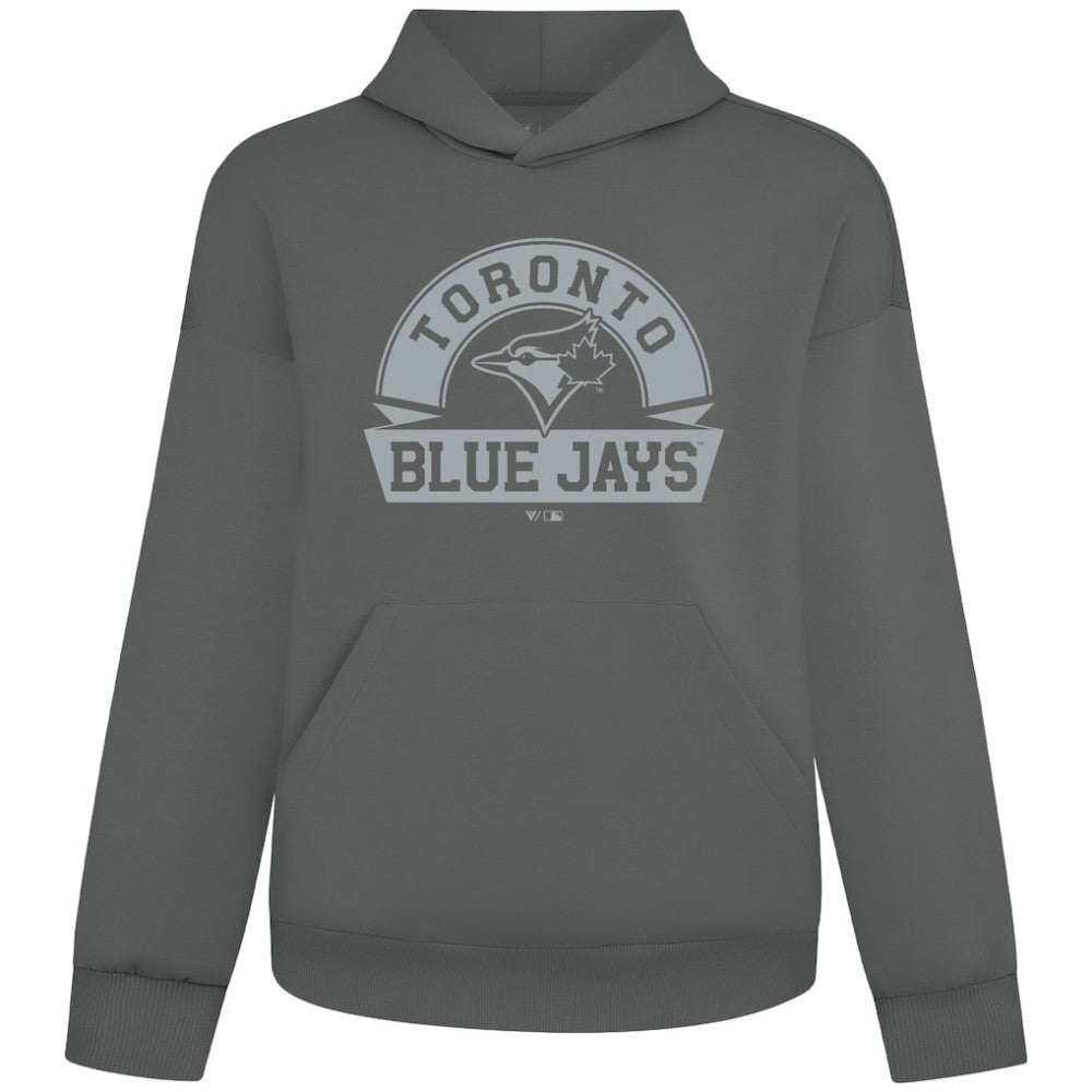 Gray Toronto Blue Jays Levelwear Luxe Signature Banner Arch Tri-Blend Hoodie