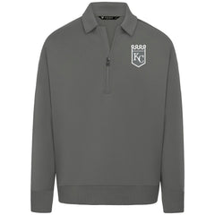 Gray Kansas City Royals Levelwear Luxe Signature Quarter-Zip Chenille Logo Tri-Blend Sweatshirt