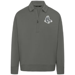 Gray Boston Red Sox Levelwear Luxe Signature Quarter-Zip Chenille Logo Tri-Blend Sweatshirt