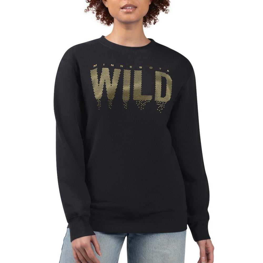 NHL Minnesota Wild G-III 4Her by Carl Banks Women's Metallic Drop Printed Fleece Sweatshirt