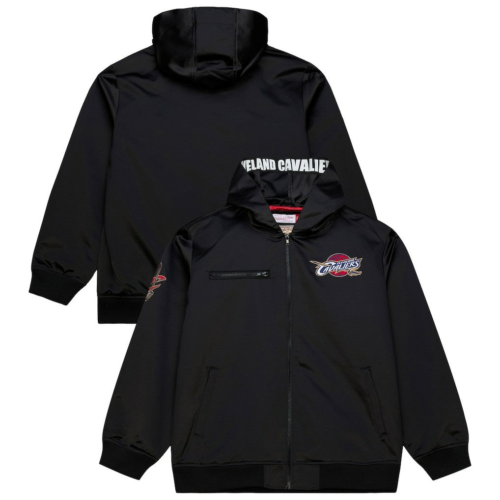 Mitchell & Ness Cleveland Cavaliers Hardwood Classics Nights Walk the Tunnel Satin Bomber Full-Snap Hooded Jacket sale