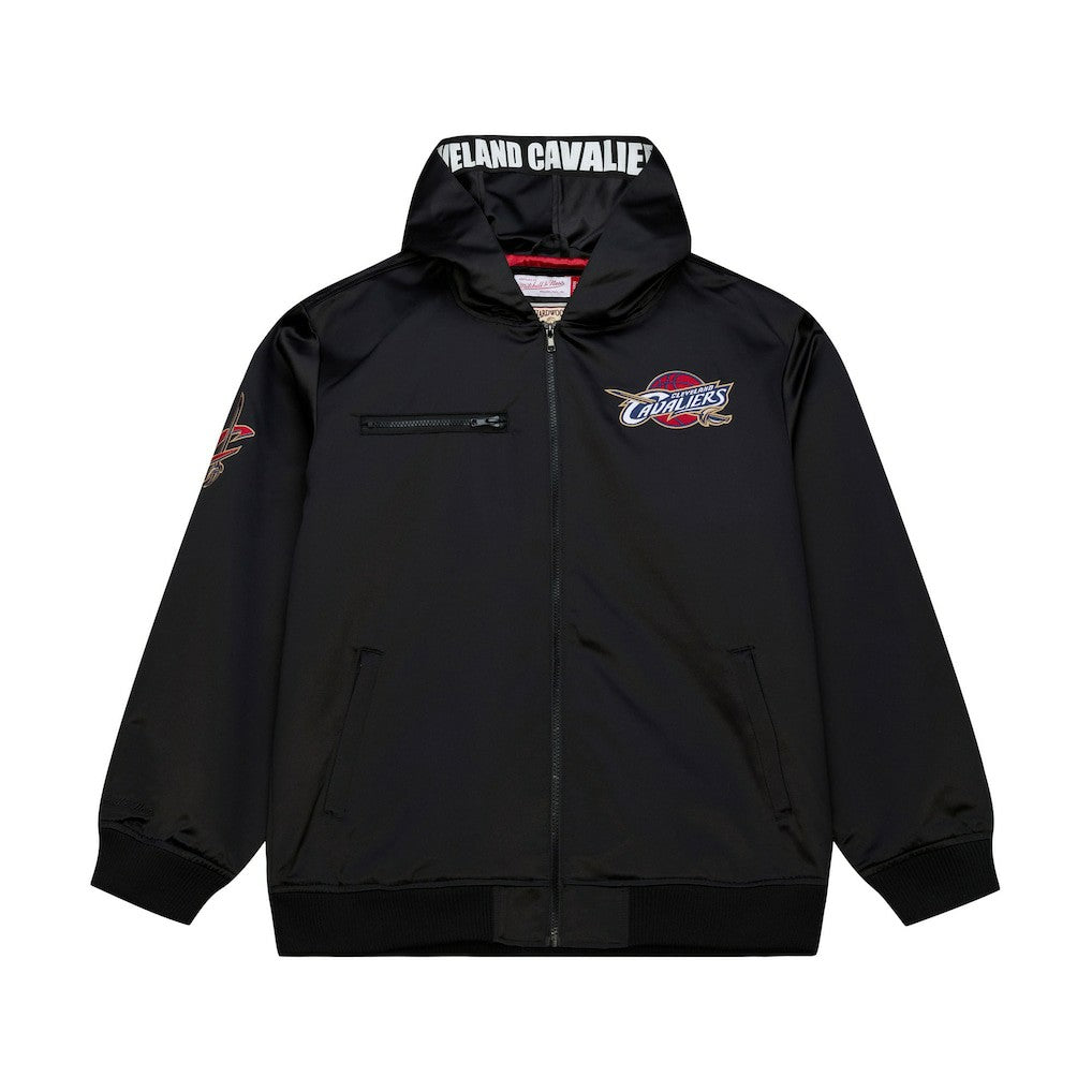 Mitchell & Ness Cleveland Cavaliers Hardwood Classics Nights Walk the Tunnel Satin Bomber Full-Snap Hooded Jacket sale