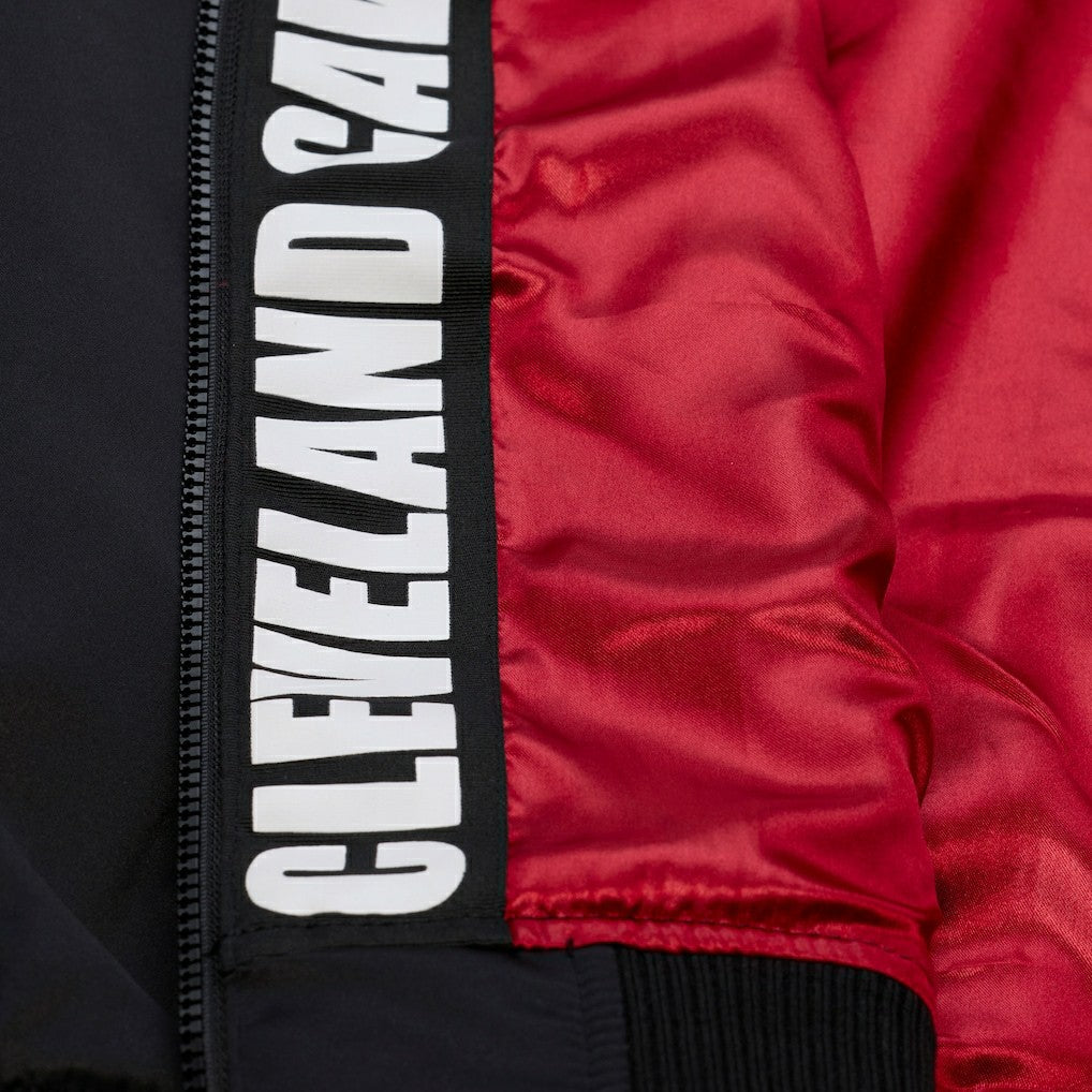 Mitchell & Ness Cleveland Cavaliers Hardwood Classics Nights Walk the Tunnel Satin Bomber Full-Snap Hooded Jacket sale