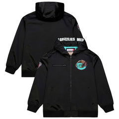 Mitchell & Ness Memphis Grizzlies Hardwood Classics Nights Walk the Tunnel Satin Bomber Full-Snap Hooded Jacket