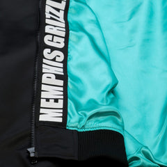 Mitchell & Ness Memphis Grizzlies Hardwood Classics Nights Walk the Tunnel Satin Bomber Full-Snap Hooded Jacket