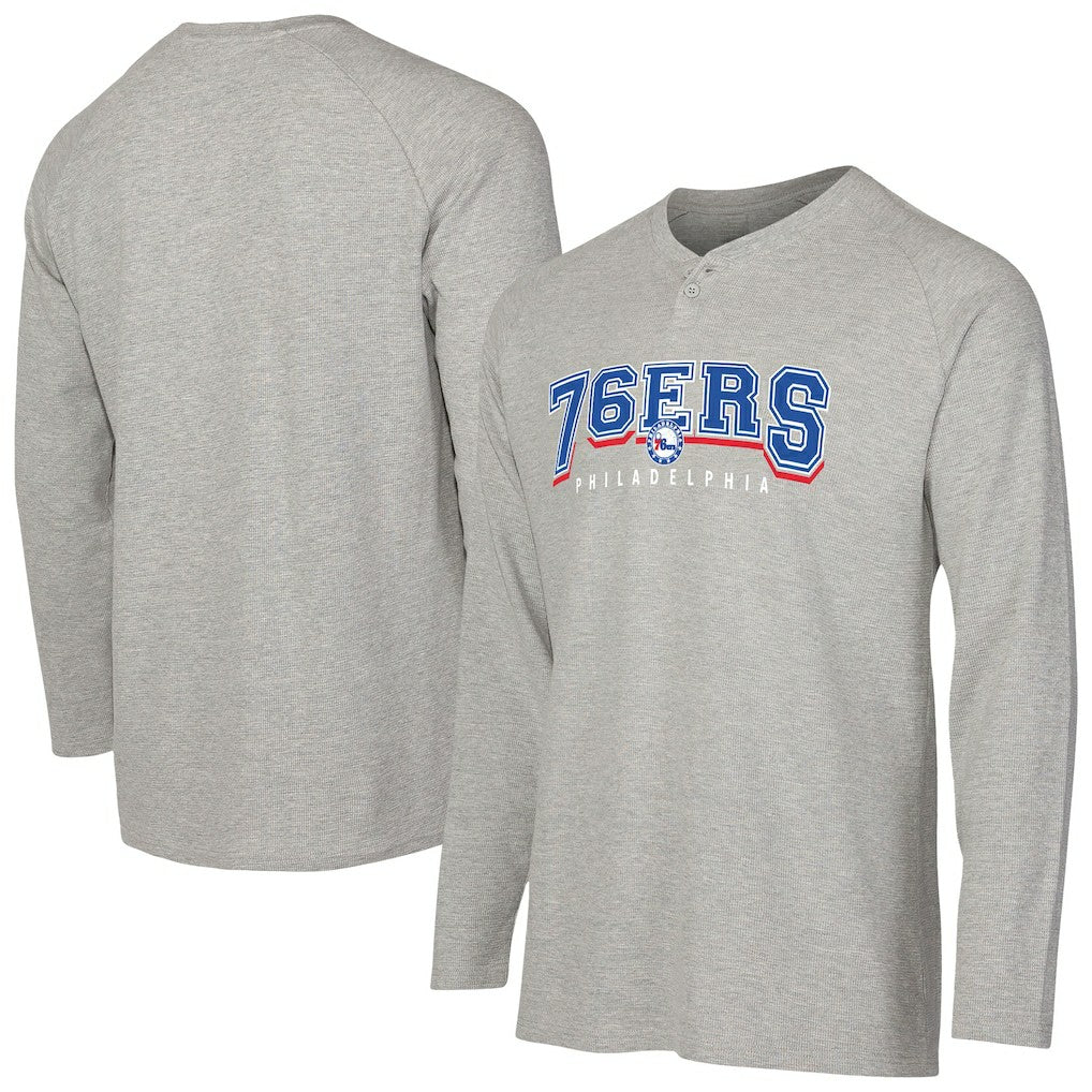Philadelphia 76ers Concepts Sport Hawthorn Thermal Knit Long Sleeve Henley T-Shirt