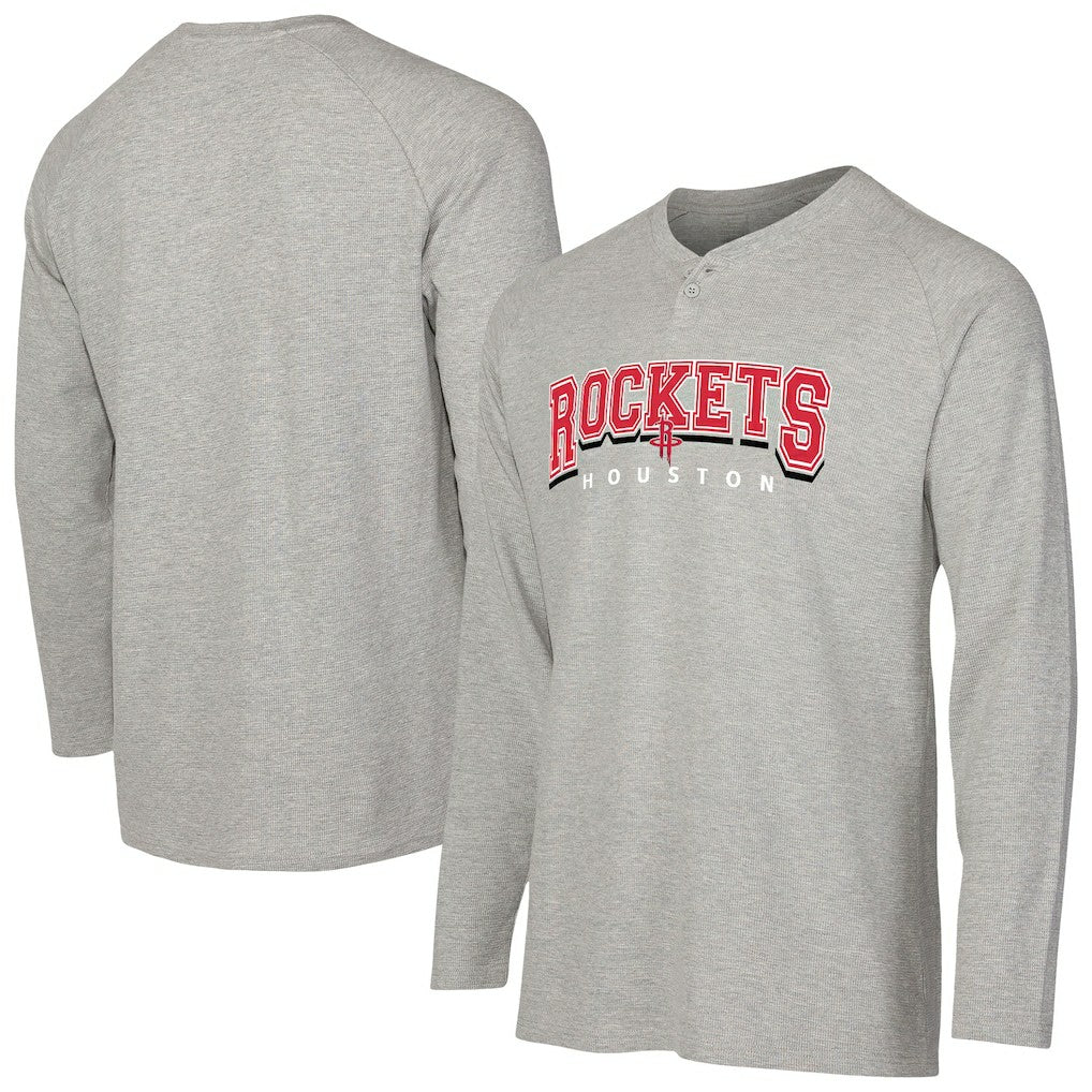 Houston Rockets Concepts Sport Hawthorn Thermal Knit Long Sleeve Henley T-Shirt
