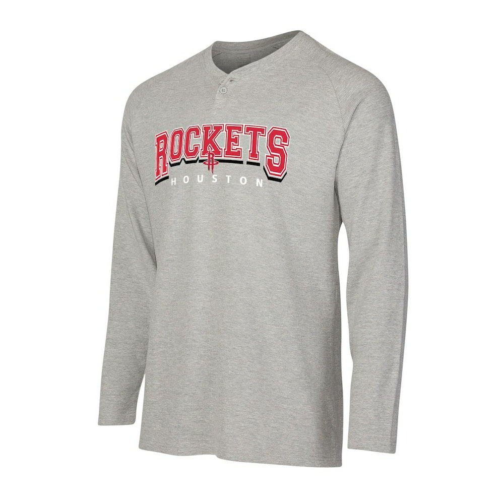 Houston Rockets Concepts Sport Hawthorn Thermal Knit Long Sleeve Henley T-Shirt