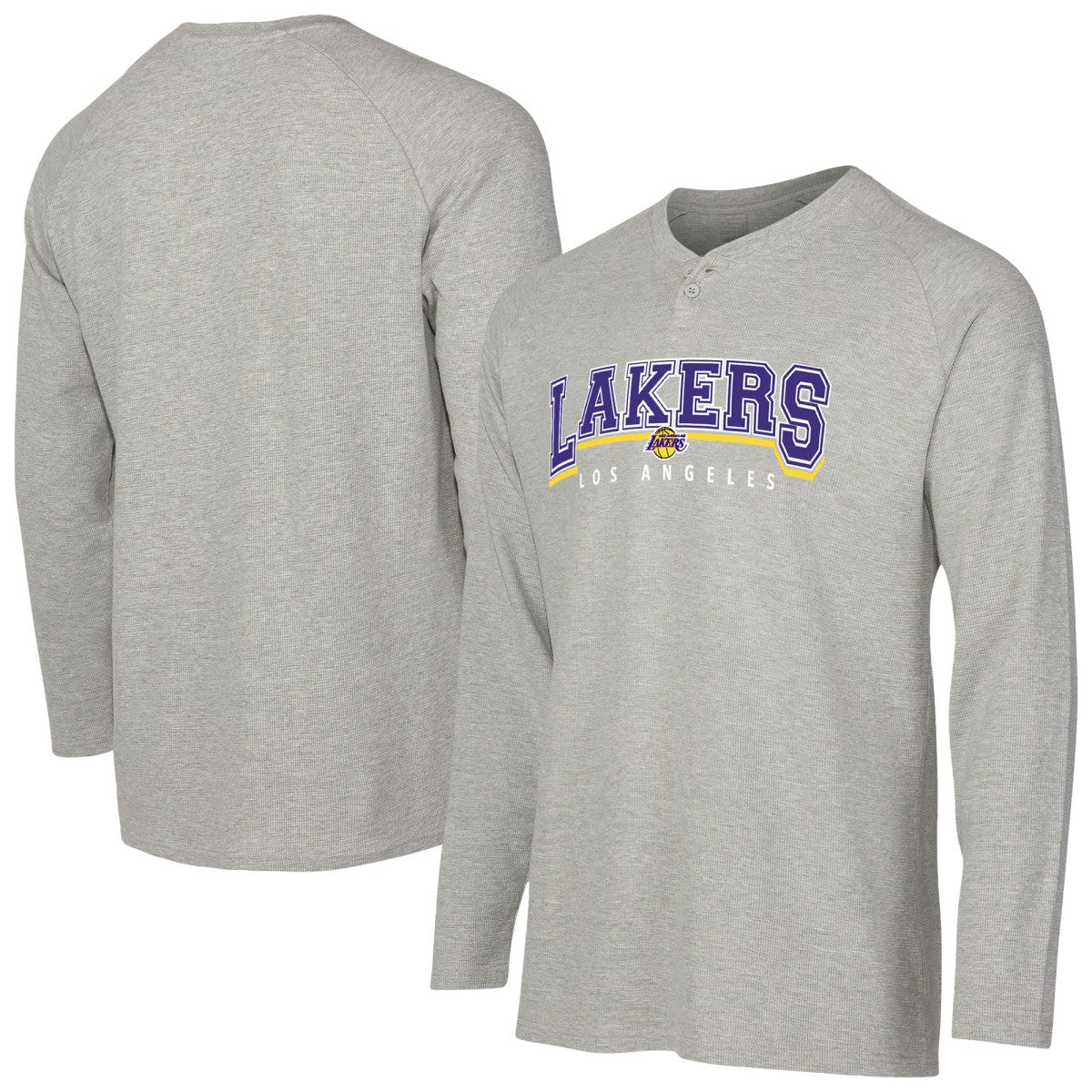 Los Angeles Lakers Concepts Sport Hawthorn Thermal Knit Long Sleeve Henley T-Shirt