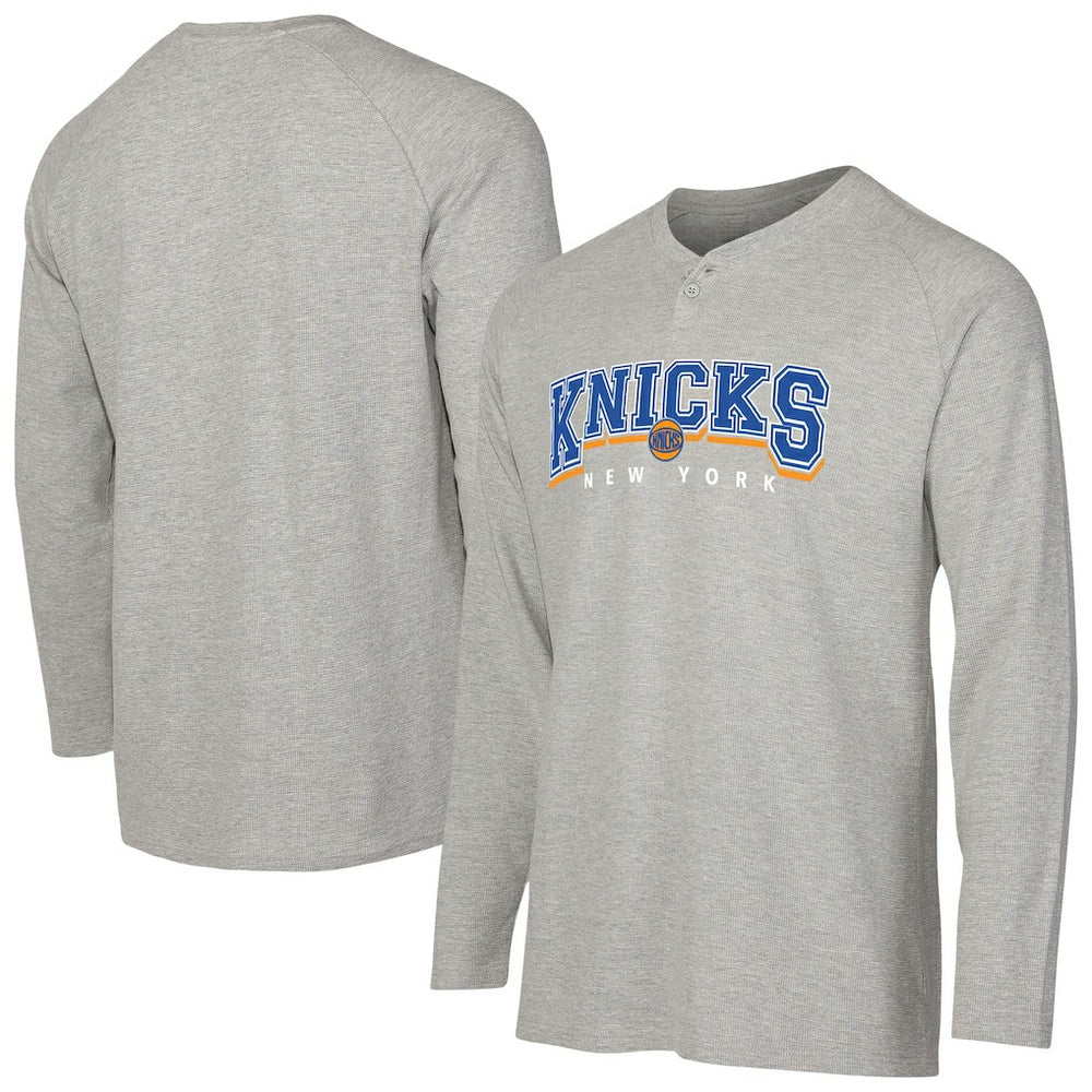 New York Knicks Concepts Sport Hawthorn Thermal Knit Long Sleeve Henley T-Shirt