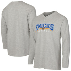 New York Knicks Concepts Sport Hawthorn Thermal Knit Long Sleeve Henley T-Shirt