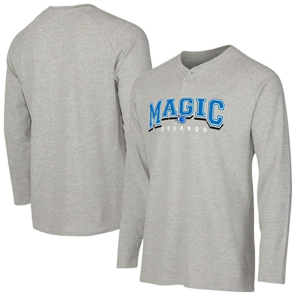 Orlando Magic Concepts Sport Hawthorn Thermal Knit Long Sleeve Henley T-Shirt