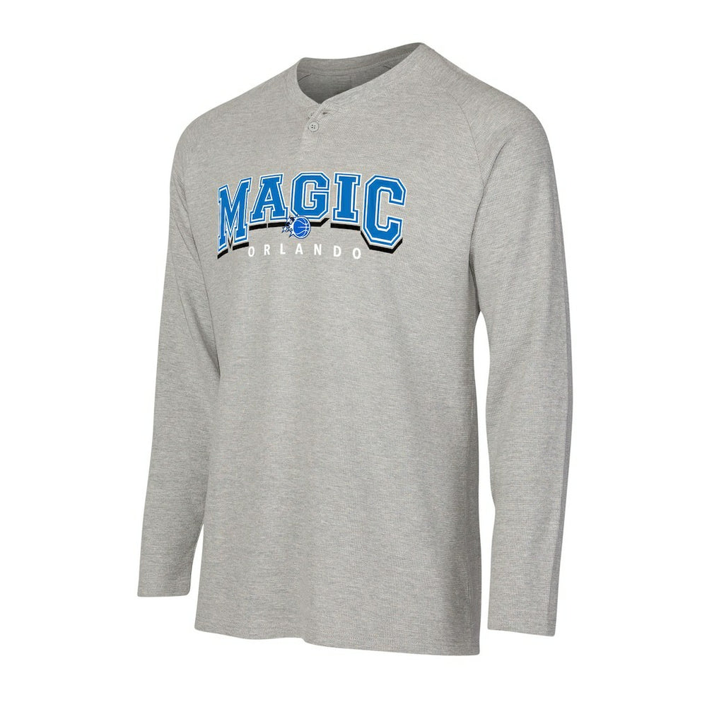 Orlando Magic Concepts Sport Hawthorn Thermal Knit Long Sleeve Henley T-Shirt