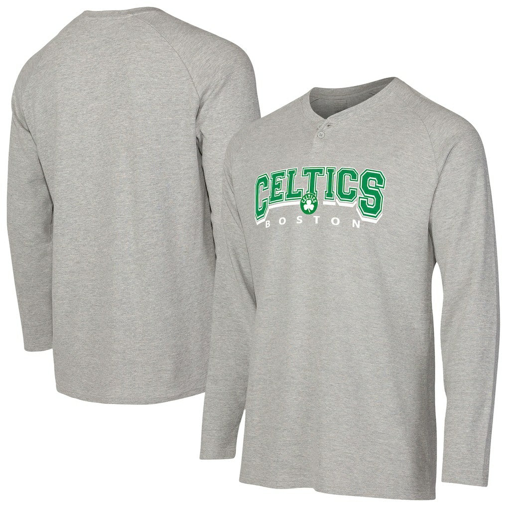 Boston Celtics Concepts Sport Hawthorn Thermal Knit Long Sleeve Henley T-Shirt