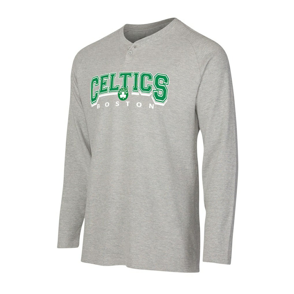 Boston Celtics Concepts Sport Hawthorn Thermal Knit Long Sleeve Henley T-Shirt