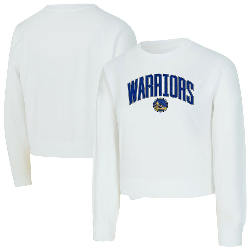 Golden State Warriors Concepts Sport Women's Laney Chenille Cropped Long Sleeve T-Shirt sale