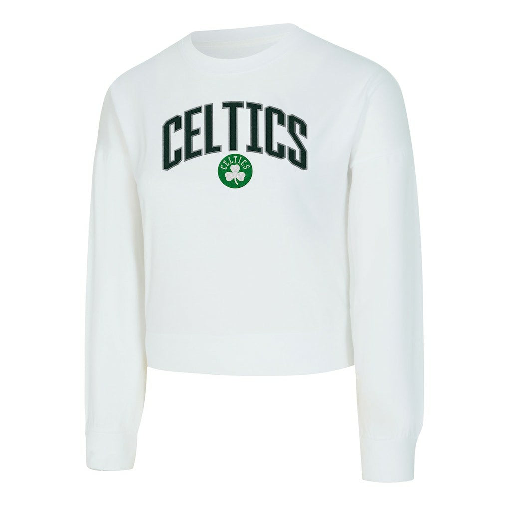 Boston Celtics Concepts Sport Women's Laney Chenille Cropped Long Sleeve T-Shirt