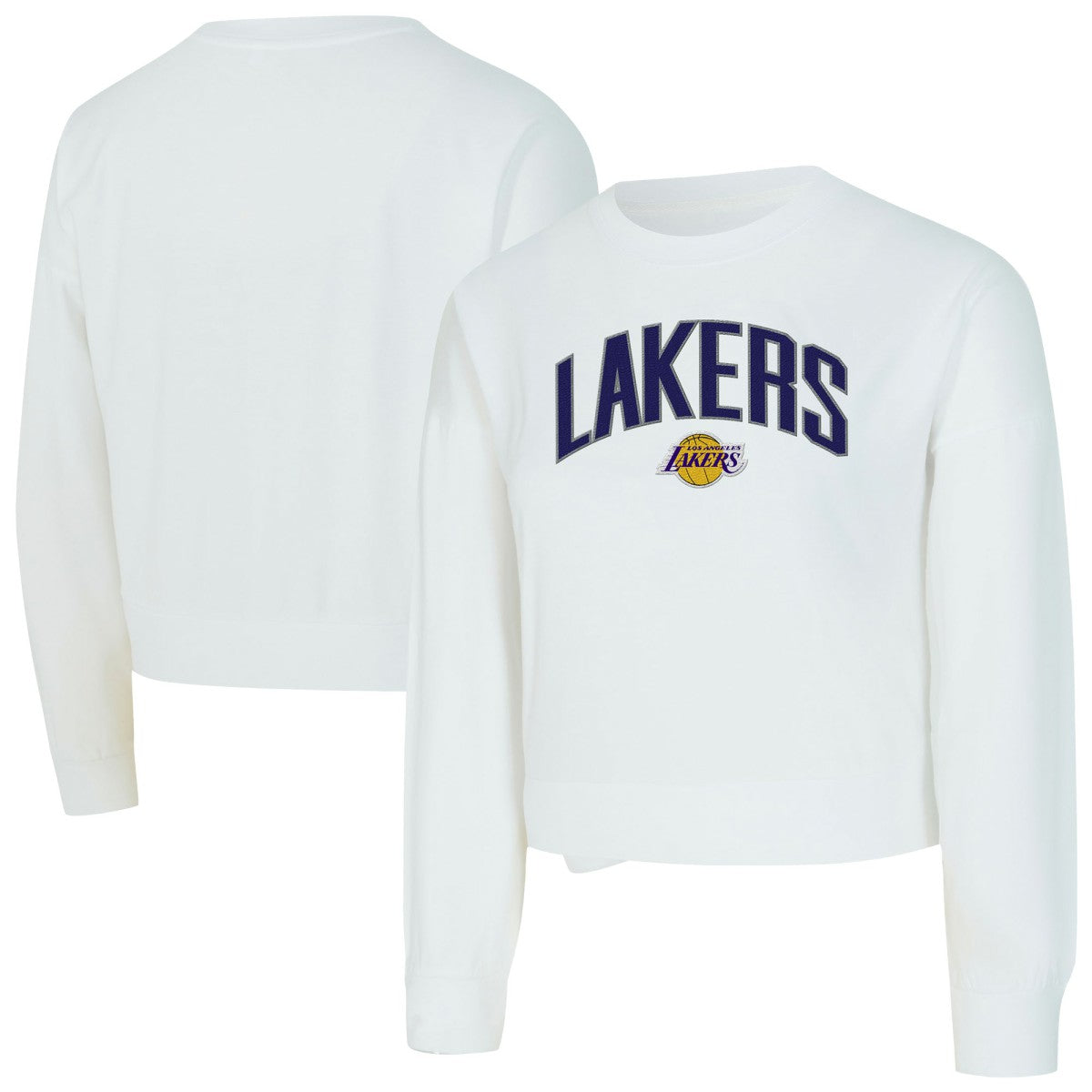 Los Angeles Lakers Concepts Sport Women's Laney Chenille Cropped Long Sleeve T-Shirt