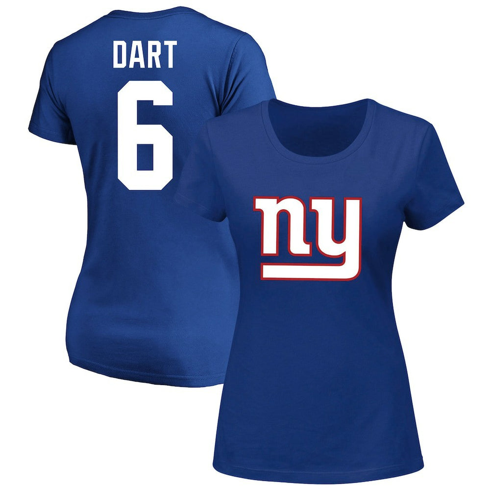Jaxson Dart  Women's Plus Size Name & Number Scoop Neck T-Shirt - New York Giants T-shirts