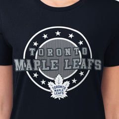 NHL Toronto Maple Leafs G-III 4Her by Carl Banks Women's Super-Slim Lightweight Pinstripe Circle Graphic T-Shirt