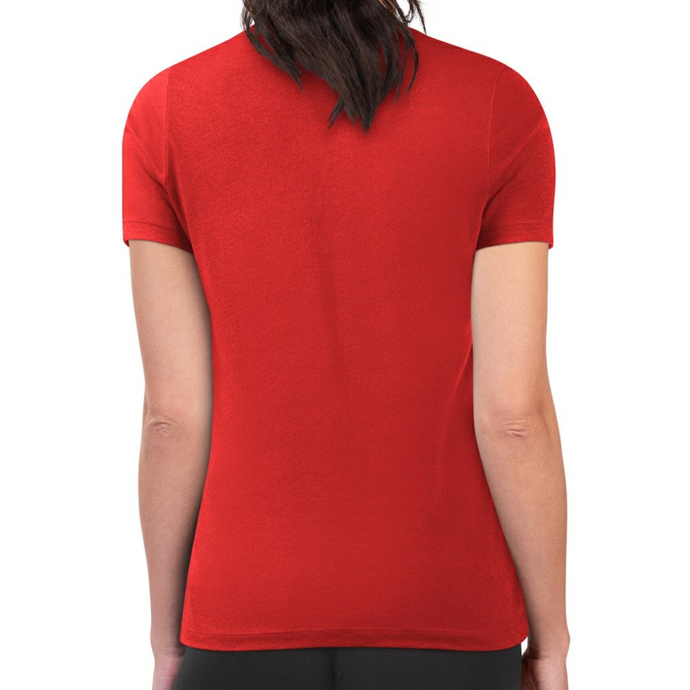 NHL Chicago Blackhawks G-III 4Her by Carl Banks Women's Super-Slim Lightweight Pinstripe Circle Graphic T-Shirt