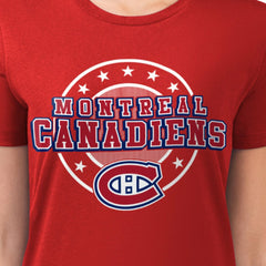 NHL Montreal Canadiens G-III 4Her by Carl Banks Women's Super-Slim Lightweight Pinstripe Circle Graphic T-Shirt