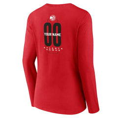 Atlanta Hawks Women's Center Court Name & Number Custom Long Sleeve V-Neck T-Shirt
