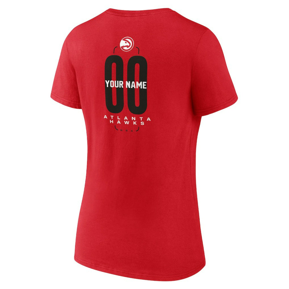 Atlanta Hawks Women's Center Court Name & Number Custom V-Neck T-Shirt