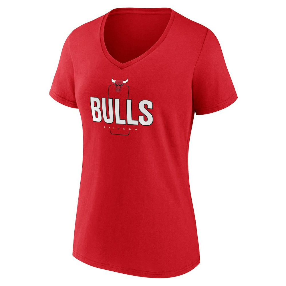 Chicago Bulls Women's Center Court Name & Number Custom V-Neck T-Shirt sale